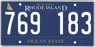 RI license plate 769183