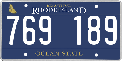 RI license plate 769189