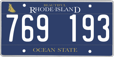 RI license plate 769193