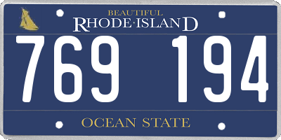 RI license plate 769194