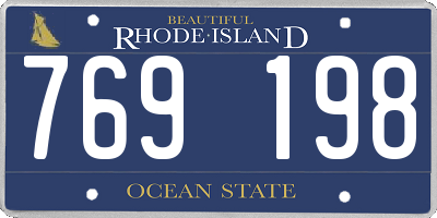 RI license plate 769198