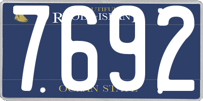 RI license plate 7692