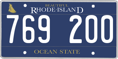 RI license plate 769200