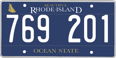 RI license plate 769201