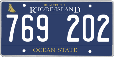 RI license plate 769202