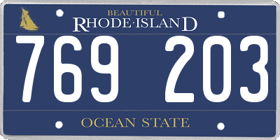RI license plate 769203
