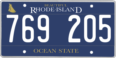 RI license plate 769205