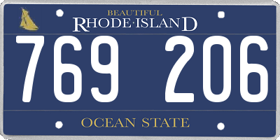 RI license plate 769206