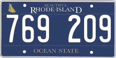 RI license plate 769209