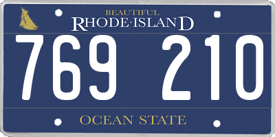 RI license plate 769210