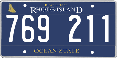 RI license plate 769211
