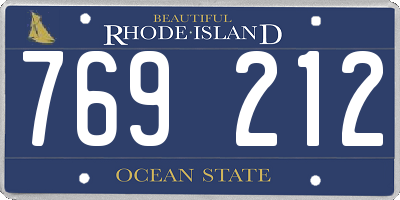 RI license plate 769212