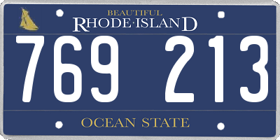 RI license plate 769213