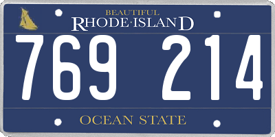 RI license plate 769214