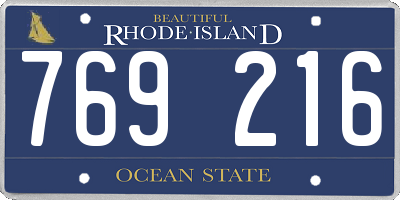 RI license plate 769216