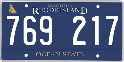 RI license plate 769217