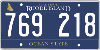 RI license plate 769218