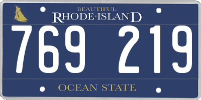 RI license plate 769219