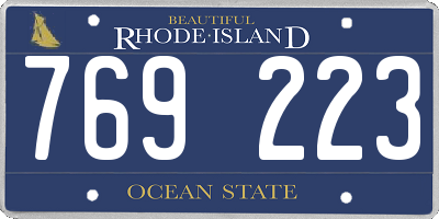 RI license plate 769223