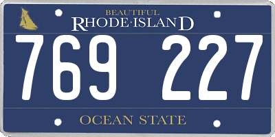 RI license plate 769227