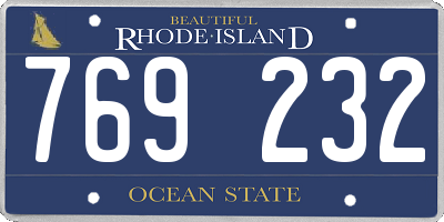 RI license plate 769232