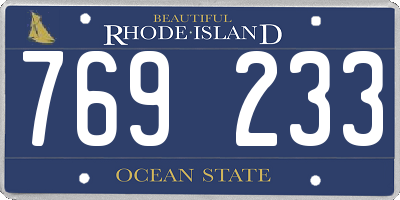 RI license plate 769233