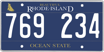 RI license plate 769234