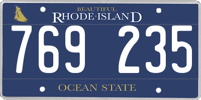 RI license plate 769235