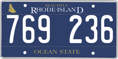 RI license plate 769236