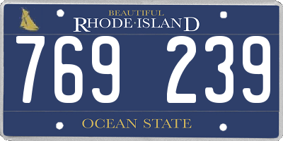 RI license plate 769239