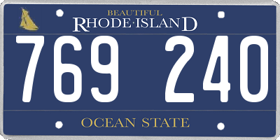 RI license plate 769240