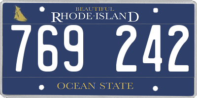 RI license plate 769242