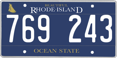 RI license plate 769243