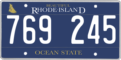 RI license plate 769245