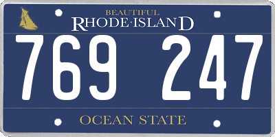 RI license plate 769247