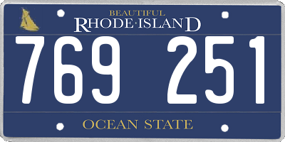 RI license plate 769251
