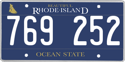 RI license plate 769252