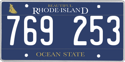 RI license plate 769253