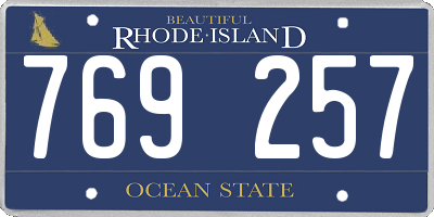 RI license plate 769257
