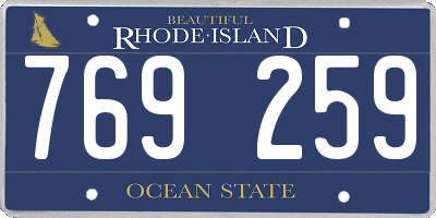 RI license plate 769259