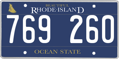 RI license plate 769260