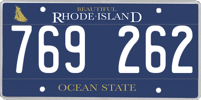 RI license plate 769262