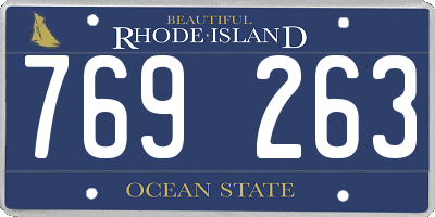 RI license plate 769263