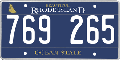 RI license plate 769265