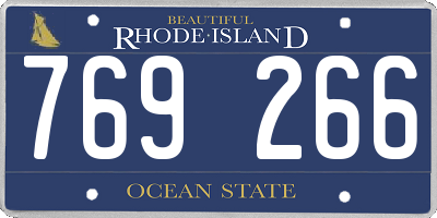 RI license plate 769266