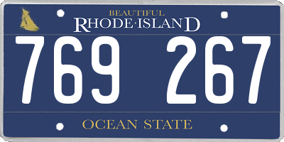 RI license plate 769267