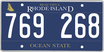 RI license plate 769268