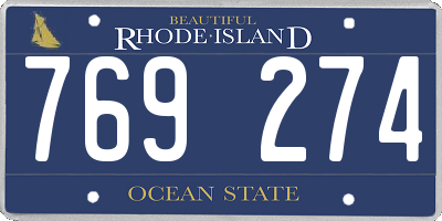 RI license plate 769274