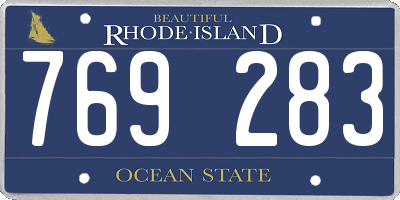 RI license plate 769283