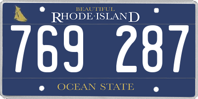 RI license plate 769287